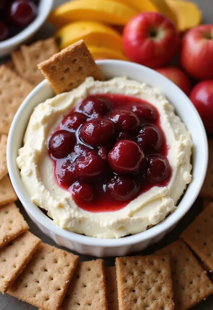 25 Sweet Cream Cheese Dip Recipes for Desserts and Parties - 17. Cherry Cheesecake Dip