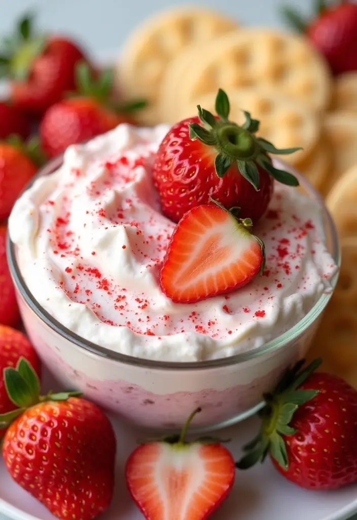25 Sweet Cream Cheese Dip Recipes for Desserts and Parties - 2. Strawberry Shortcake Dip