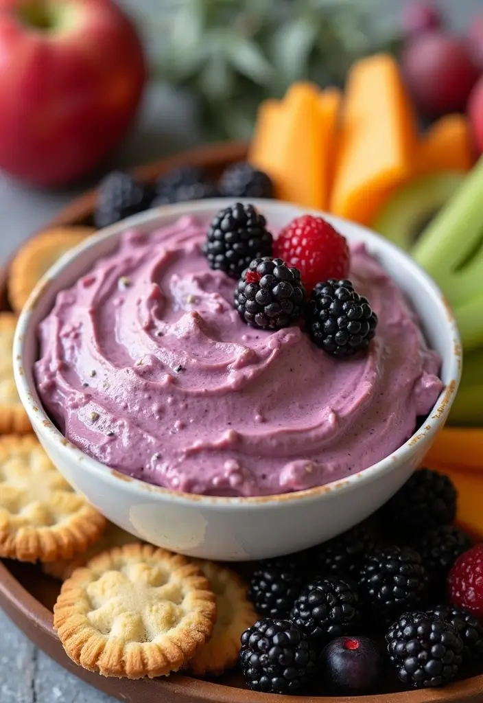 25 Sweet Cream Cheese Dip Recipes for Desserts and Parties - 23. Blackberry Cream Cheese Dip