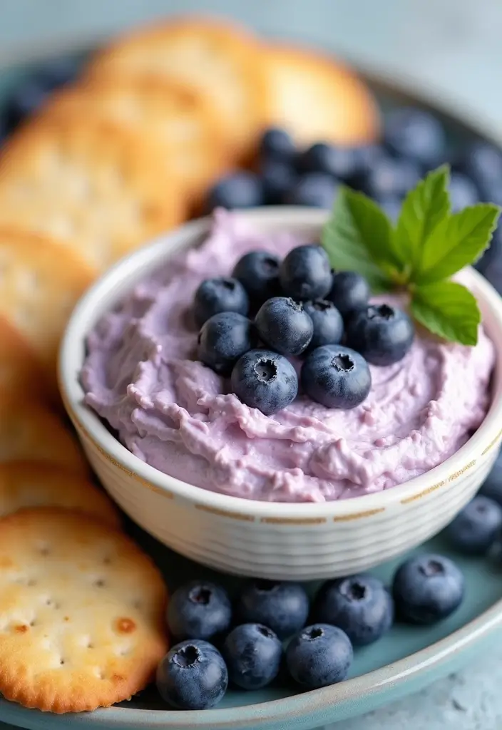 25 Sweet Cream Cheese Dip Recipes for Desserts and Parties - 8. Blueberry Cream Cheese Dip