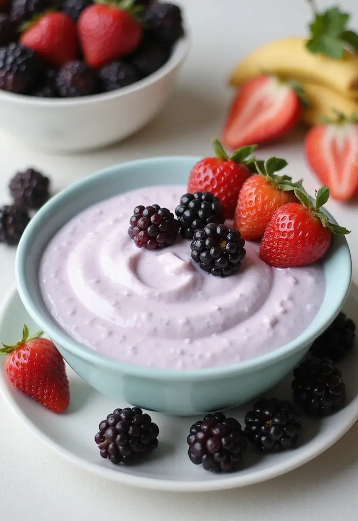 25 Sweet Dry Dip Mix Recipes to Make at Home - 21. Blackberry Yogurt Dip