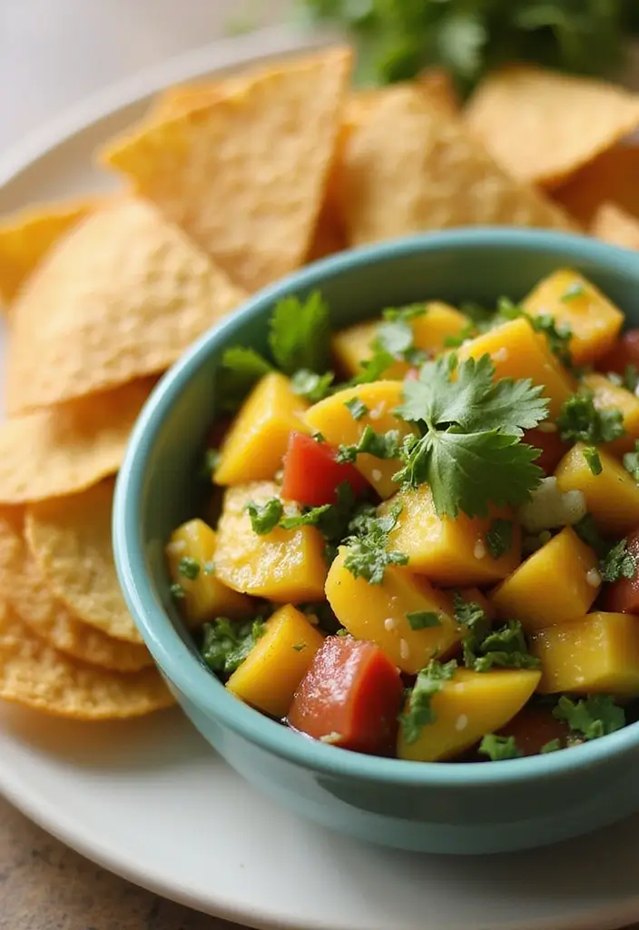 25 Tortilla Chip Dip Recipes You’ll Want Again and Again - 18. Cilantro Mango Salsa