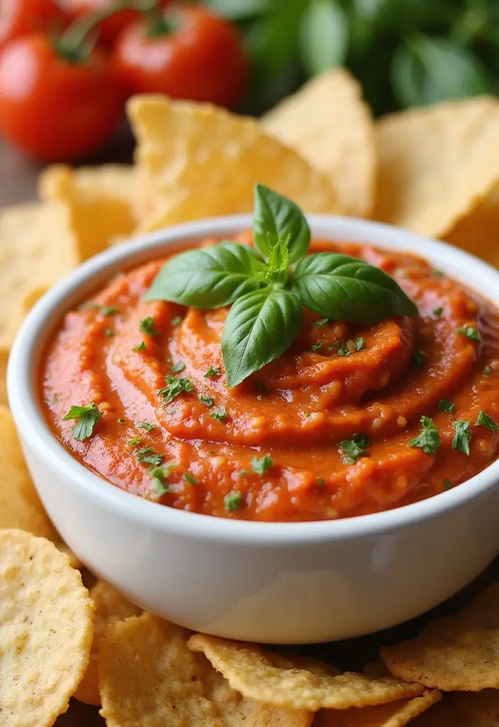 25 Tortilla Chip Dip Recipes You’ll Want Again and Again - 21. Tomato Basil Dip