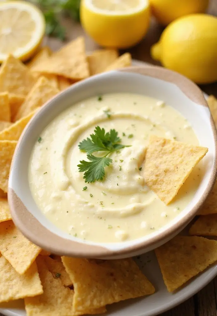 25 Tortilla Chip Dip Recipes You’ll Want Again and Again - 24. Lemon Garlic Dip