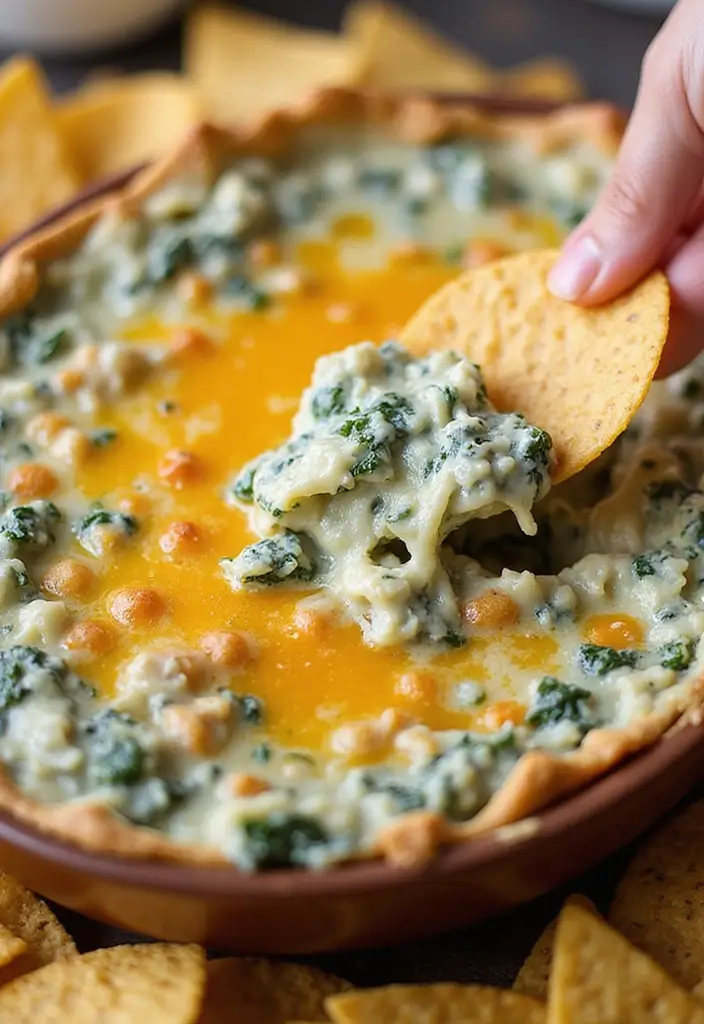 25 Tortilla Chip Dip Recipes You’ll Want Again and Again - 3. Creamy Spinach Artichoke Dip