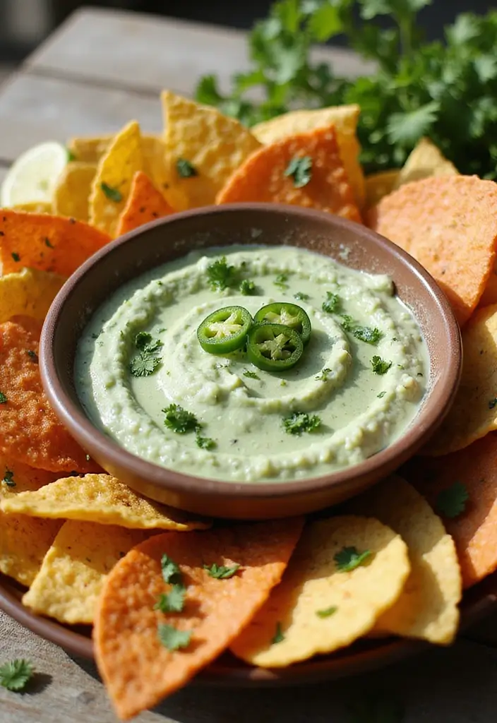 25 Tortilla Chips and Dip Recipes Perfect for Sharing - 12. Cilantro Jalapeño Dip