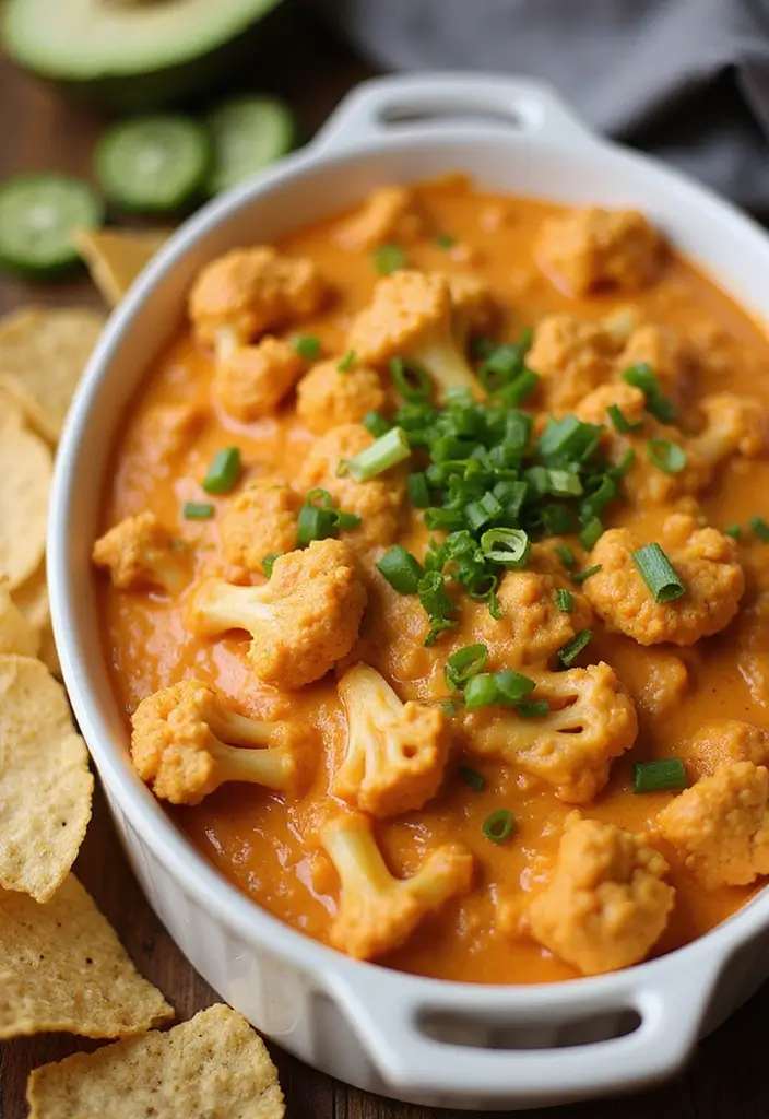 25 Tortilla Chips and Dip Recipes Perfect for Sharing - 14. Buffalo Cauliflower Dip