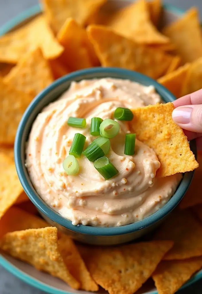 25 Tortilla Chips and Dip Recipes Perfect for Sharing - 25. Sriracha Cream Cheese Dip