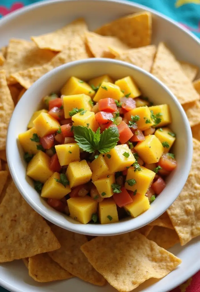 25 Tortilla Chips and Dip Recipes Perfect for Sharing - 9. Mango Salsa