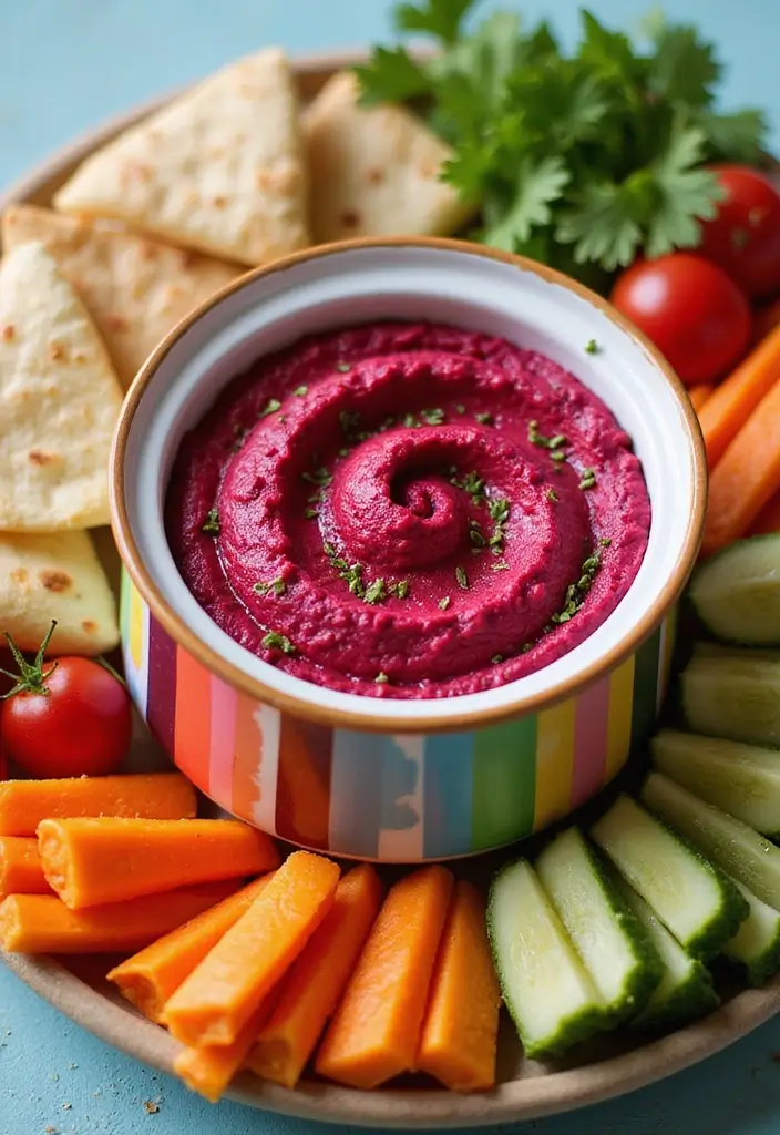25 Two Quart Crockpot Dip Recipes That Work Every Time - 18. Beetroot Hummus Dip