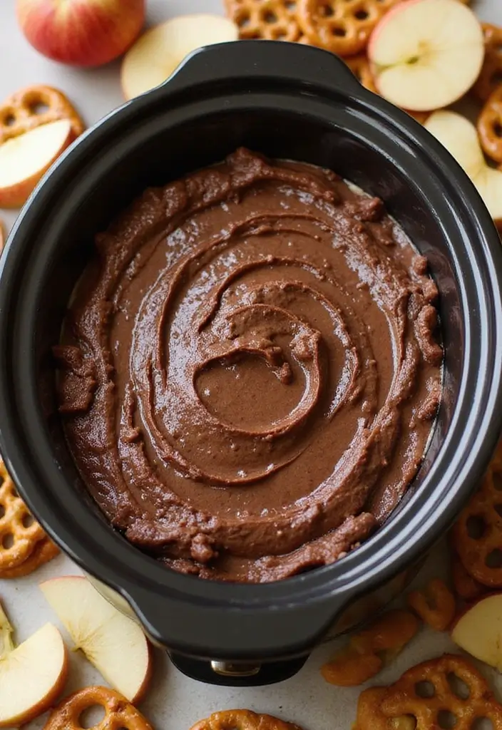25 Two Quart Crockpot Dip Recipes That Work Every Time - 24. Peanut Butter Fudge Dip