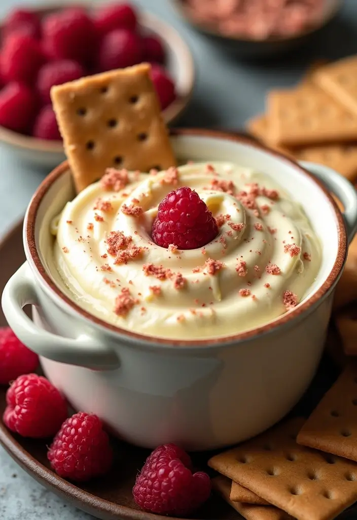 25 Two Quart Crockpot Dip Recipes That Work Every Time - 25. White Chocolate Raspberry Dip