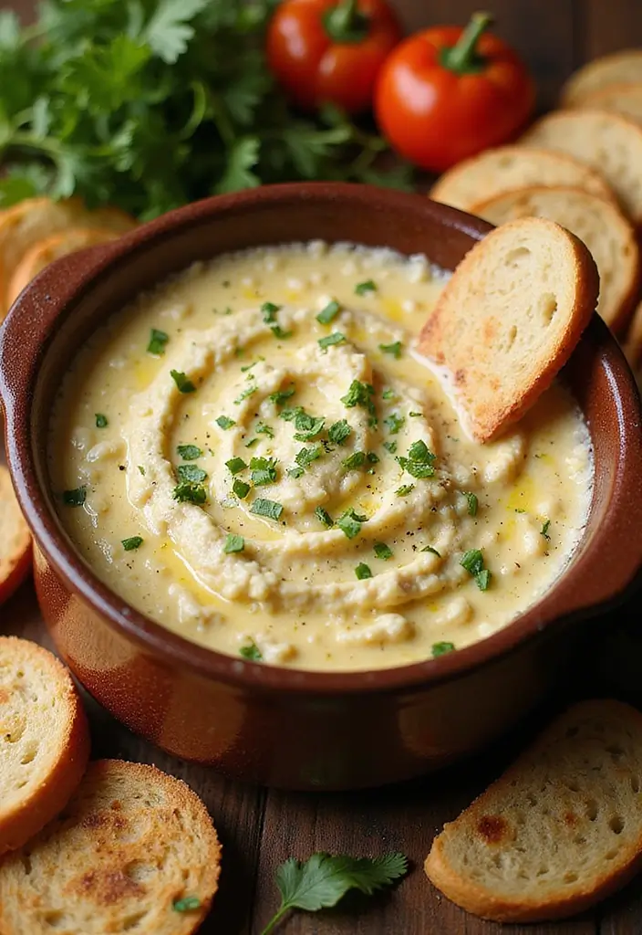 25 Two Quart Crockpot Dip Recipes That Work Every Time - 4. Creamy Garlic Parmesan Dip