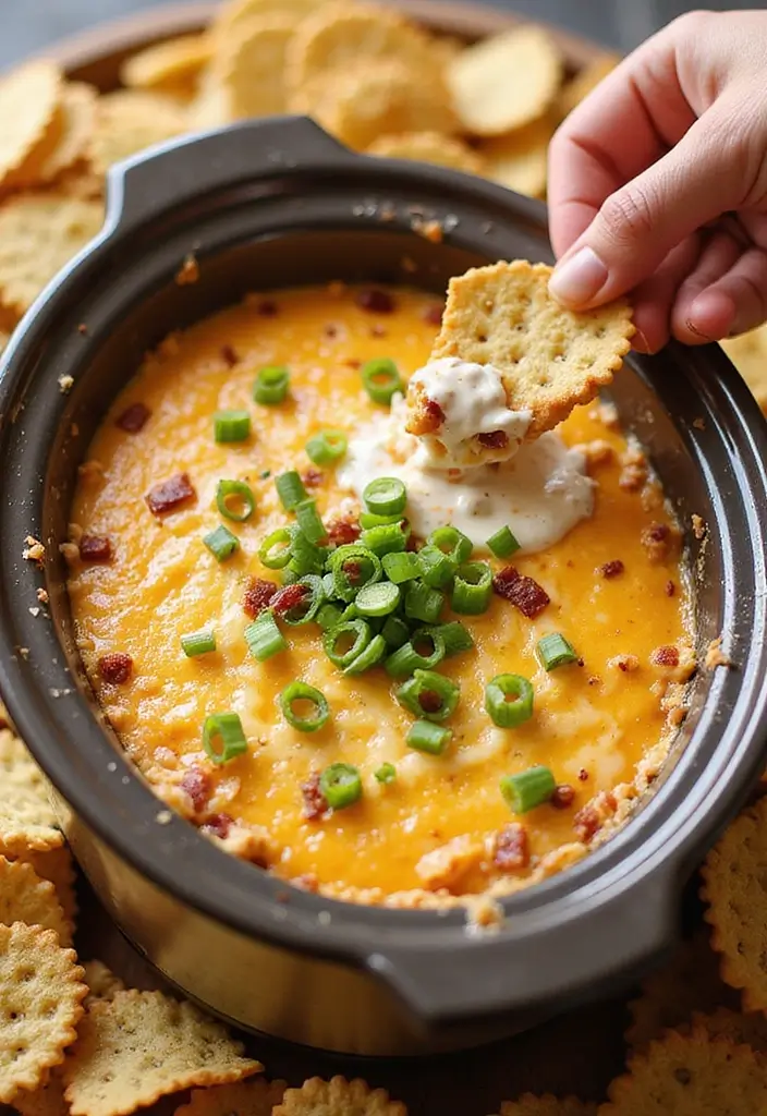 25 Two Quart Crockpot Dip Recipes That Work Every Time - 6. Cheesy Bacon Ranch Dip