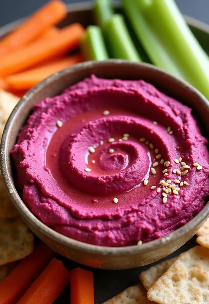 26 Dairy Free Dip Recipes That Are Creamy and Tasty - 15. Beetroot Hummus