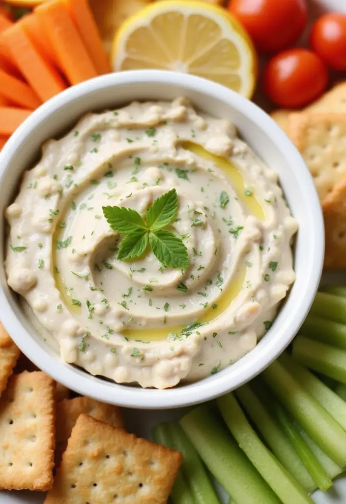 26 Dairy Free Dip Recipes That Are Creamy and Tasty - 24. Lemon Herb White Bean Dip