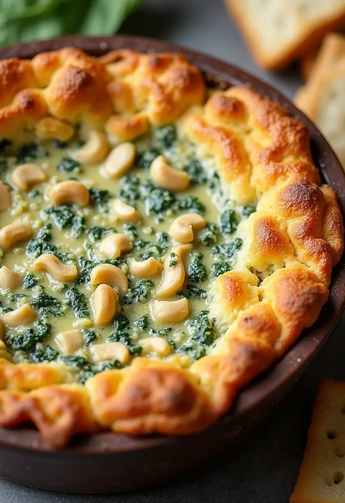26 Dairy Free Dip Recipes That Are Creamy and Tasty - 3. Creamy Cashew Spinach Dip