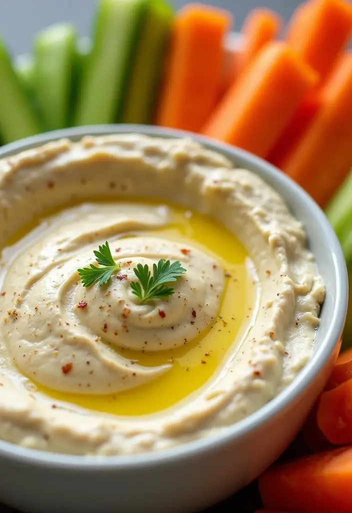 26 Dairy Free Dip Recipes That Are Creamy and Tasty - 5. Creamy Garlic Tahini Dip