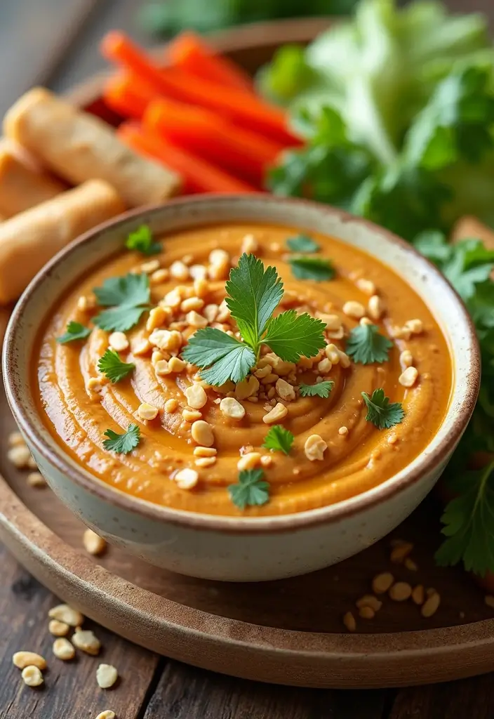 26 Dairy Free Dip Recipes That Are Creamy and Tasty - 8. Thai Peanut Dip