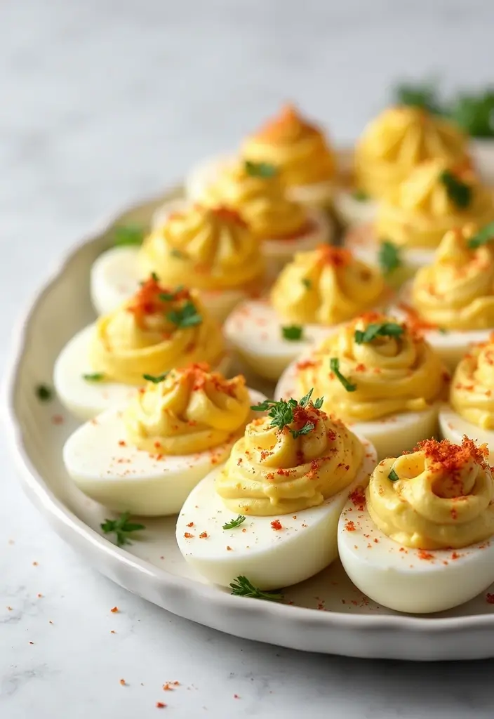 26 Delicious Recipes Using French Onion Dip at Home - 7. French Onion Dip Deviled Eggs