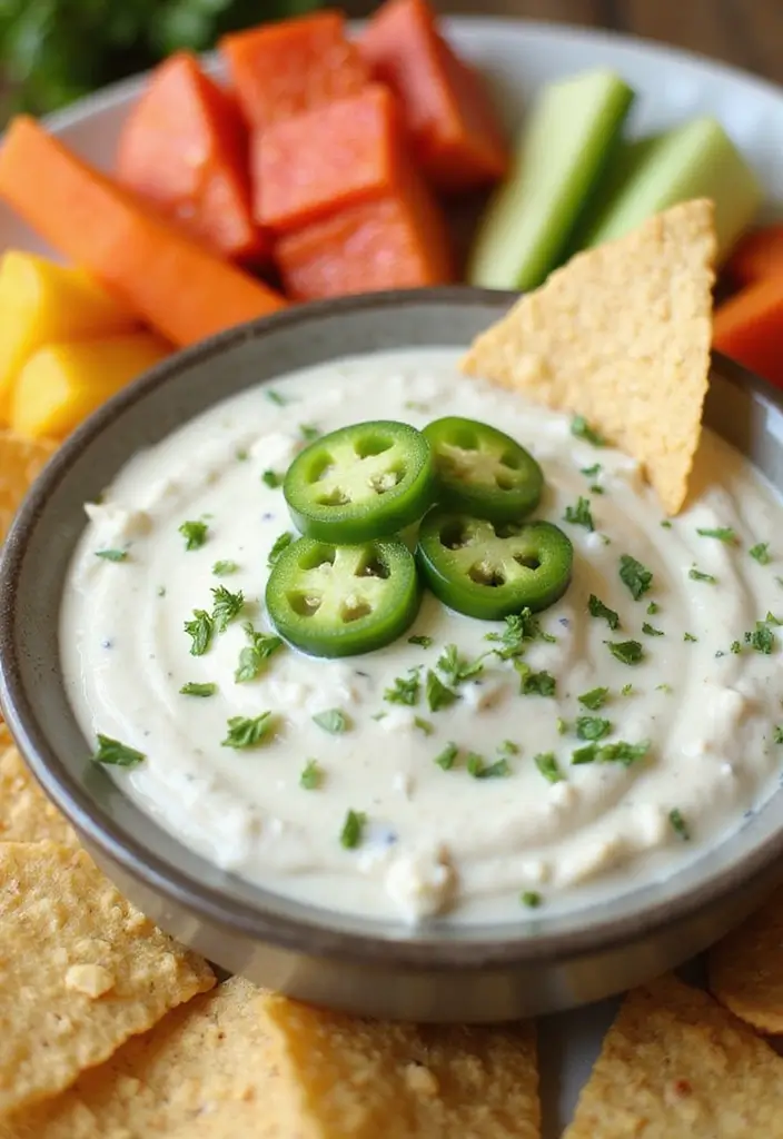 26 Jalapeño Cream Cheese Dip Recipes Packed with Flavor - 11. Creamy Jalapeño Ranch Dip