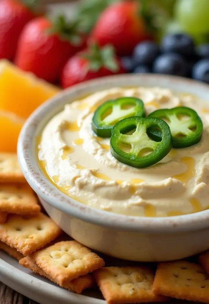 26 Jalapeño Cream Cheese Dip Recipes Packed with Flavor - 13. Honey Jalapeño Cream Cheese Dip