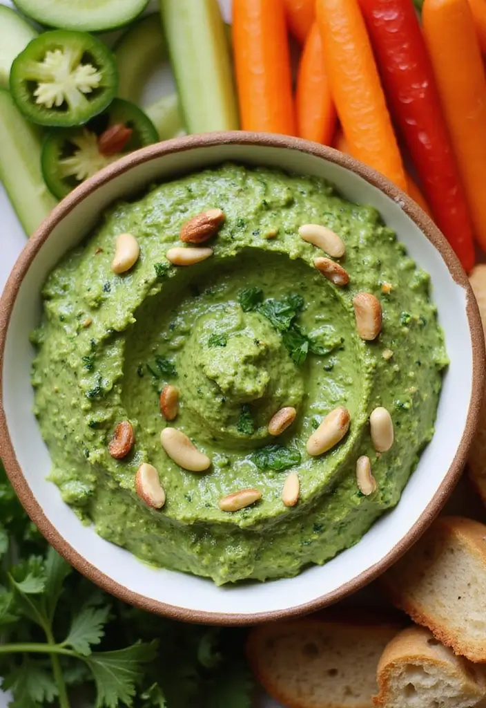 26 Jalapeño Cream Cheese Dip Recipes Packed with Flavor - 15. Jalapeño Cilantro Pesto Dip