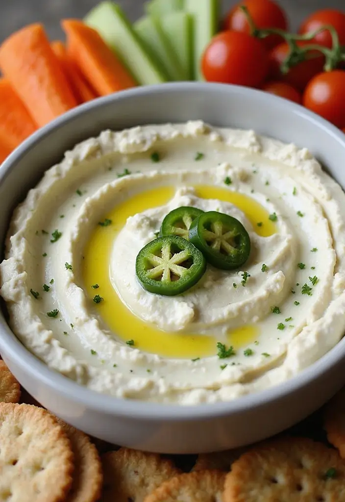 26 Jalapeño Cream Cheese Dip Recipes Packed with Flavor - 22. Creamy Jalapeño and Feta Dip