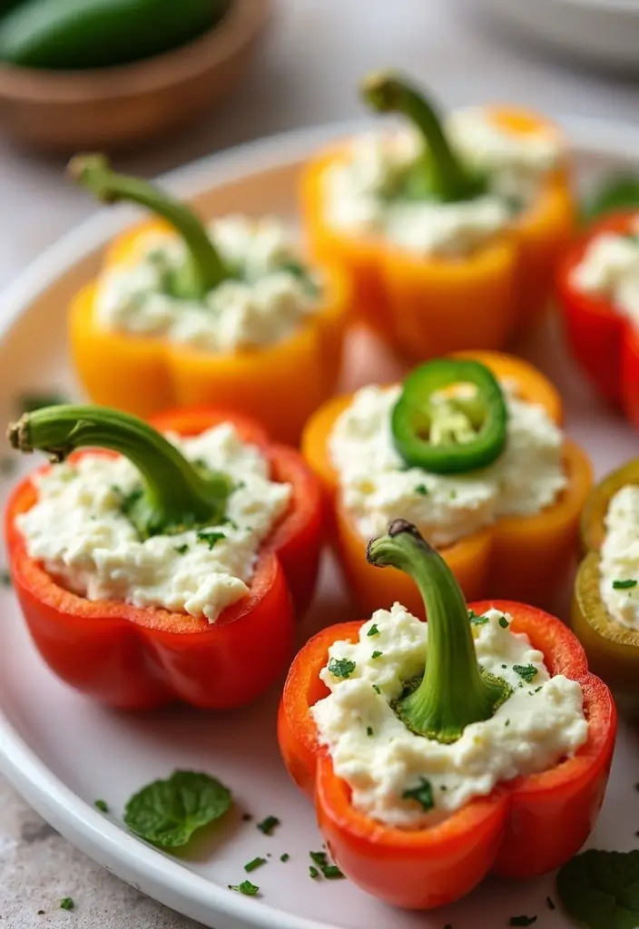 26 Jalapeño Cream Cheese Dip Recipes Packed with Flavor - 23. Jalapeño Cream Cheese Stuffed Mini Peppers