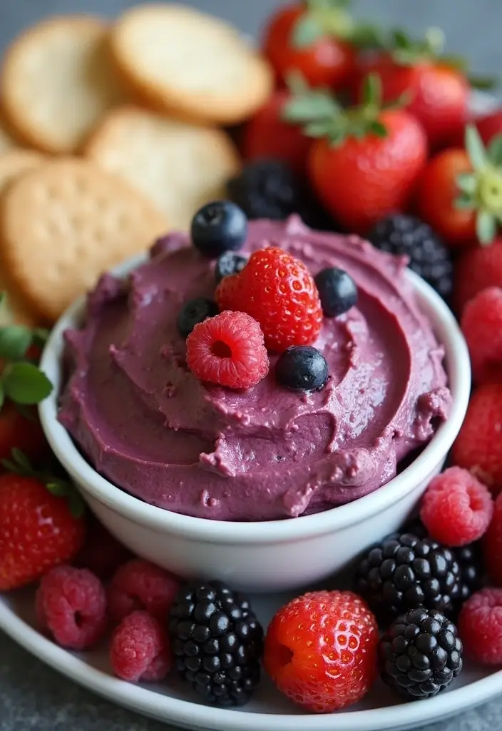 27 Cream Cheese Dessert Dip Recipes for Sweet Tooths - 15. Mixed Berry Cream Cheese Dip
