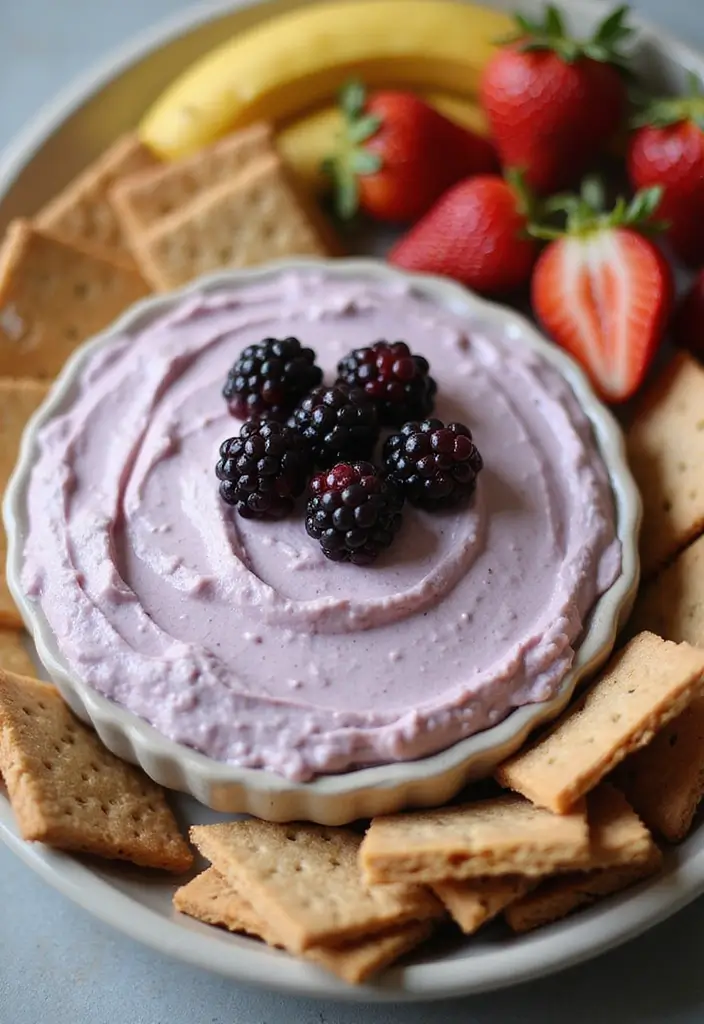27 Cream Cheese Dessert Dip Recipes for Sweet Tooths - 22. Blackberry Cream Cheese Dip