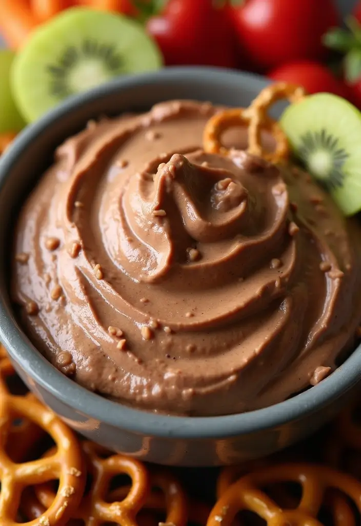 27 Cream Cheese Dessert Dip Recipes for Sweet Tooths - 25. Choco Peanut Butter Pretzel Dip