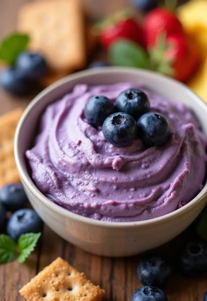 27 Cream Cheese Dessert Dip Recipes for Sweet Tooths - 27. Blueberry Cream Cheese Dip