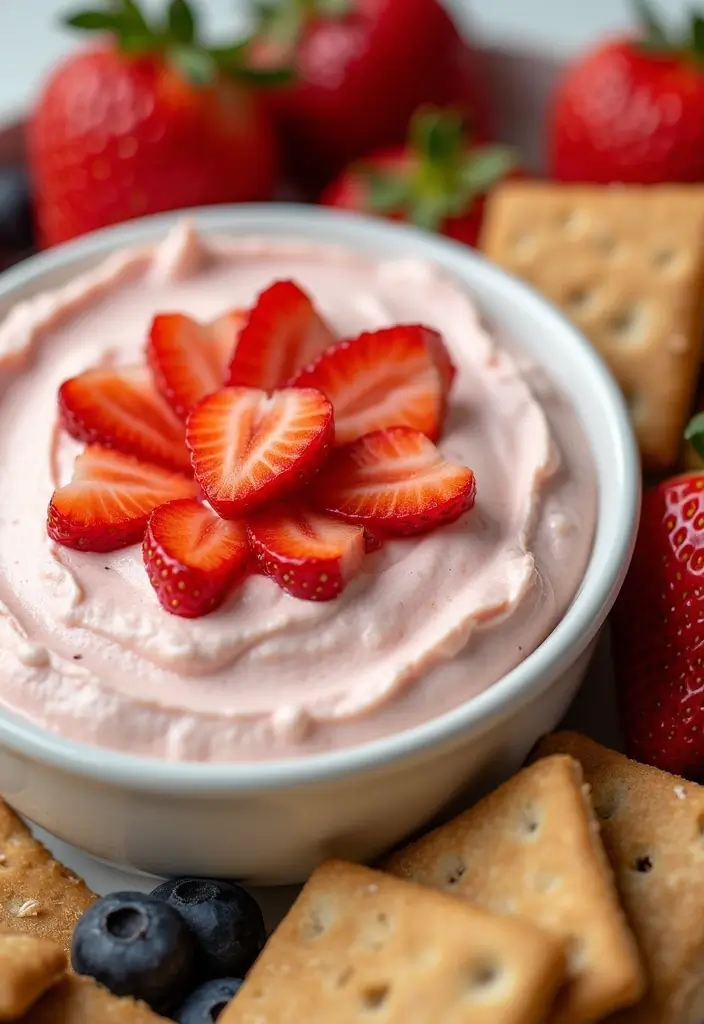 27 Cream Cheese Dessert Dip Recipes for Sweet Tooths - 3. Strawberry Cheesecake Dip