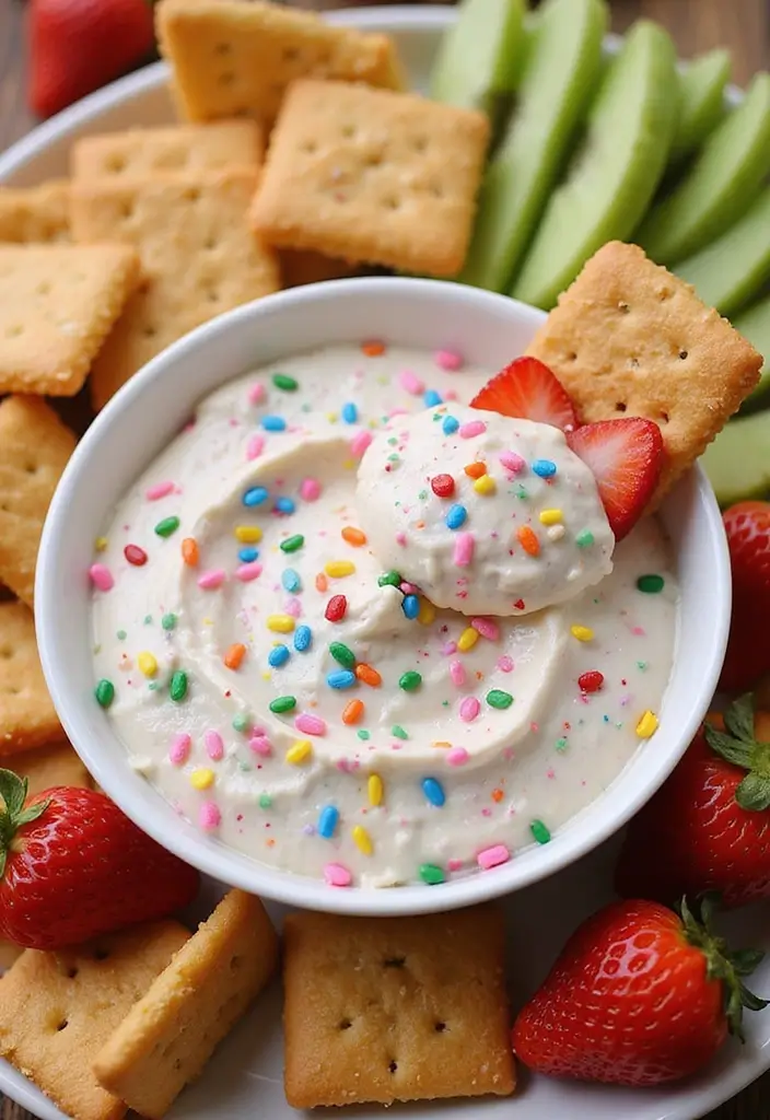 27 Cream Cheese Dessert Dip Recipes for Sweet Tooths - 6. Funfetti Cake Batter Dip