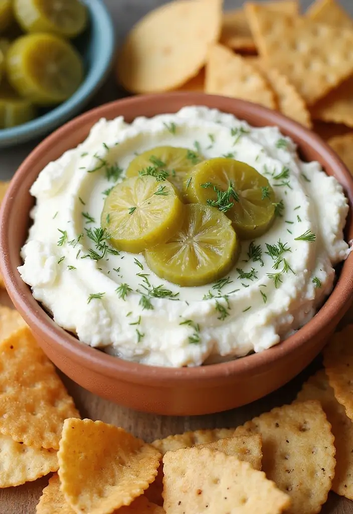 27 Cream Cheese Dip Recipes for Every Occasion - 21. Cream Cheese & Dill Pickle Dip
