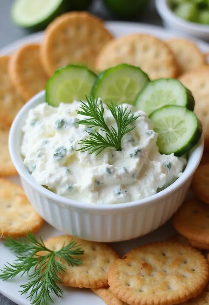 27 Cream Cheese Dip Recipes for Every Occasion - 24. Cream Cheese & Cucumber Dip