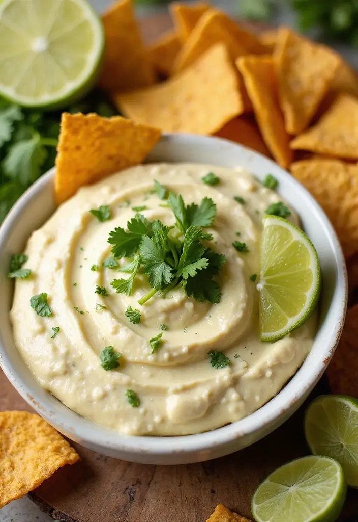 27 Easy 3 Ingredient Cheese Dip Recipes Ready Fast - 15. Cilantro Lime Cheese Dip