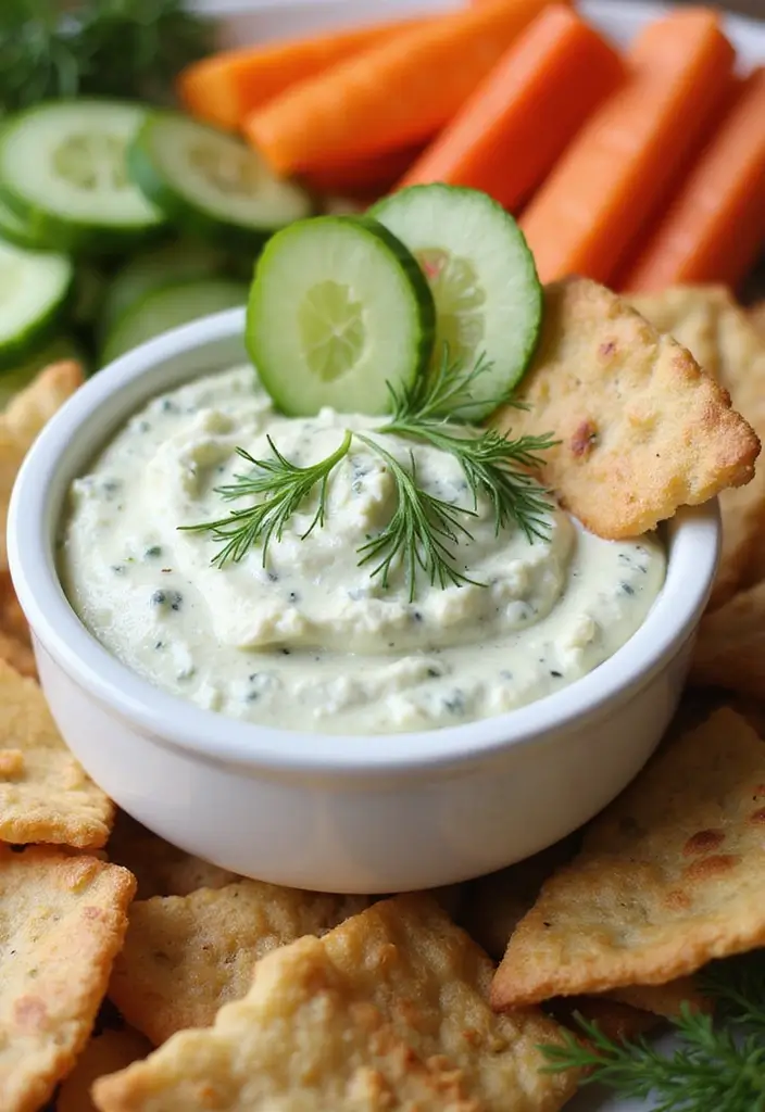 27 Easy 3 Ingredient Cheese Dip Recipes Ready Fast - 21. Cucumber Dill Cheese Dip