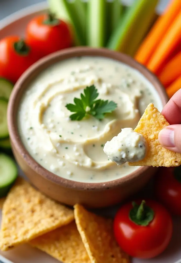 27 Easy 3 Ingredient Cheese Dip Recipes Ready Fast - 7. Creamy Ranch Cheese Dip