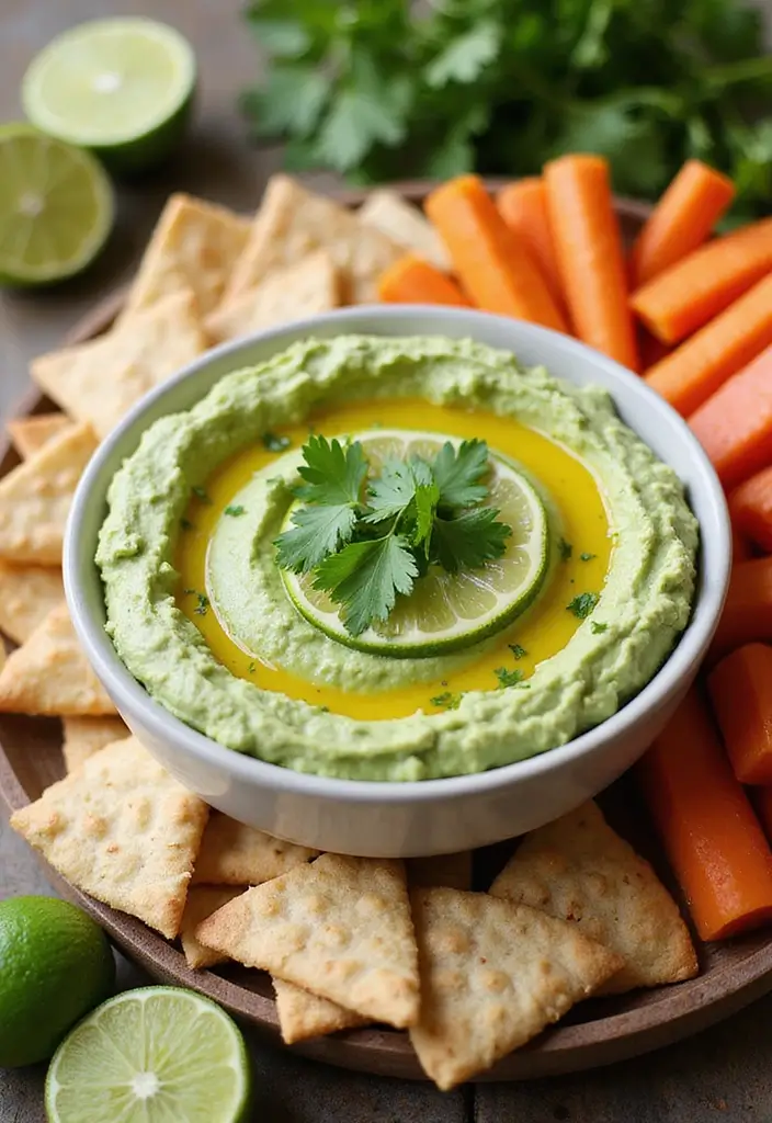 27 Gluten Free Mexican Dip Recipes Full of Flavor - 10. Cilantro Lime Hummus