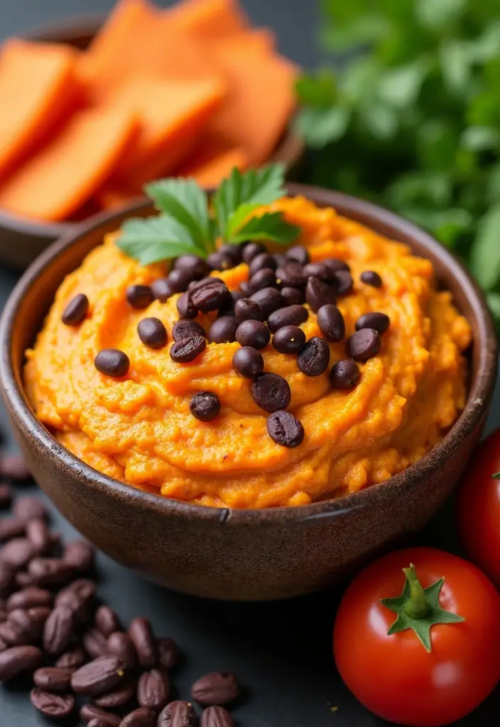 27 Gluten Free Mexican Dip Recipes Full of Flavor - 13. Sweet Potato and Black Bean Dip