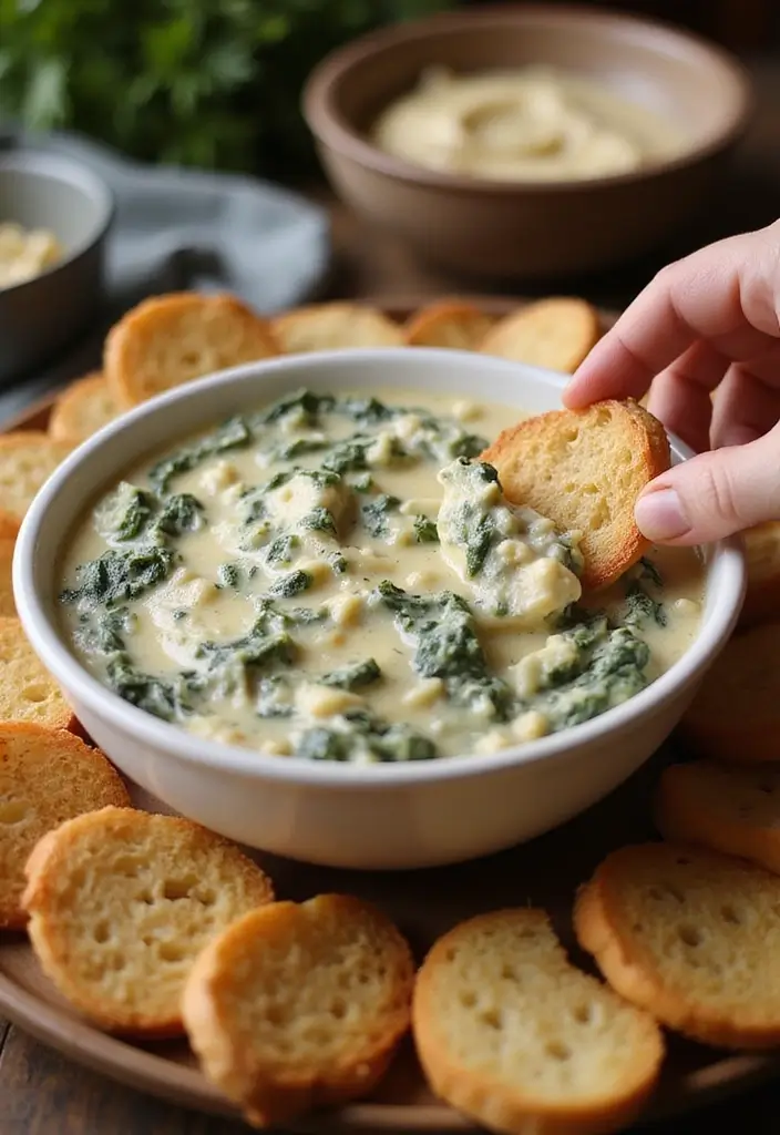 27 Gluten Free Mexican Dip Recipes Full of Flavor - 6. Cheesy Spinach and Artichoke Dip