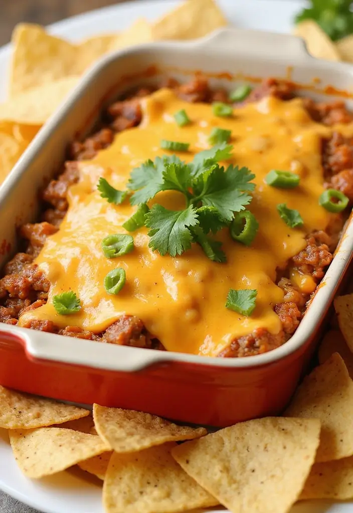27 Ground Beef Dip Recipes That Feed a Hungry Crowd - 12. Ground Beef and Cheese Enchilada Dip
