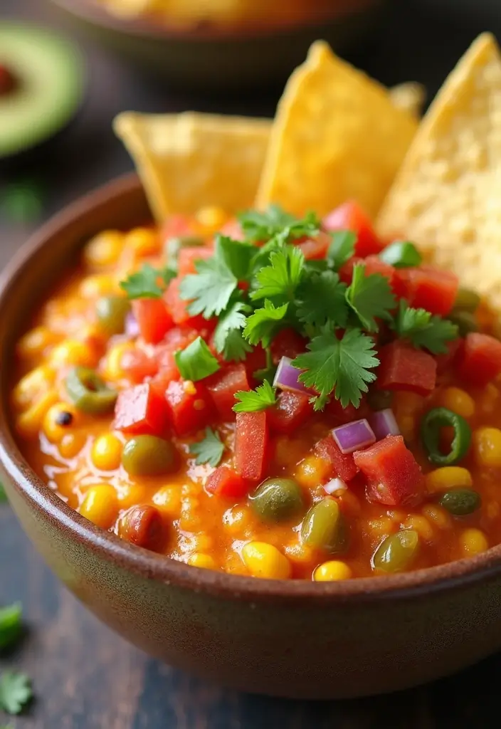 27 Ground Beef Dip Recipes That Feed a Hungry Crowd - 18. Spicy Taco Corn Dip