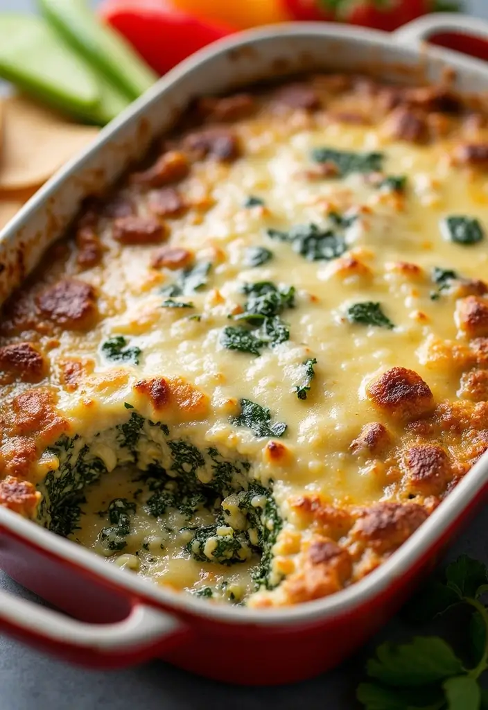 27 Ground Beef Dip Recipes That Feed a Hungry Crowd - 2. Beefy Spinach Artichoke Dip