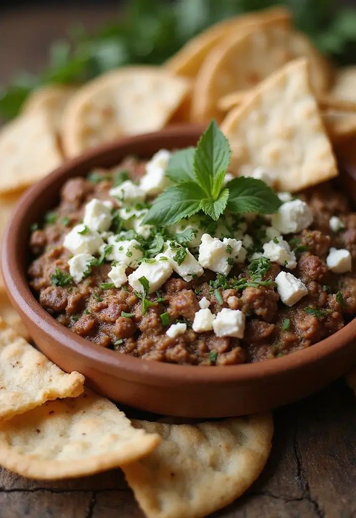 27 Ground Beef Dip Recipes That Feed a Hungry Crowd - 21. Ground Beef and Feta Dip
