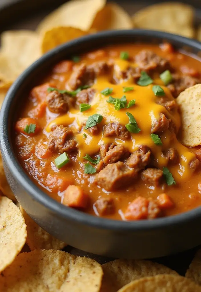 27 Ground Beef Dip Recipes That Feed a Hungry Crowd - 22. Spicy Beef Cheese Bomb Dip