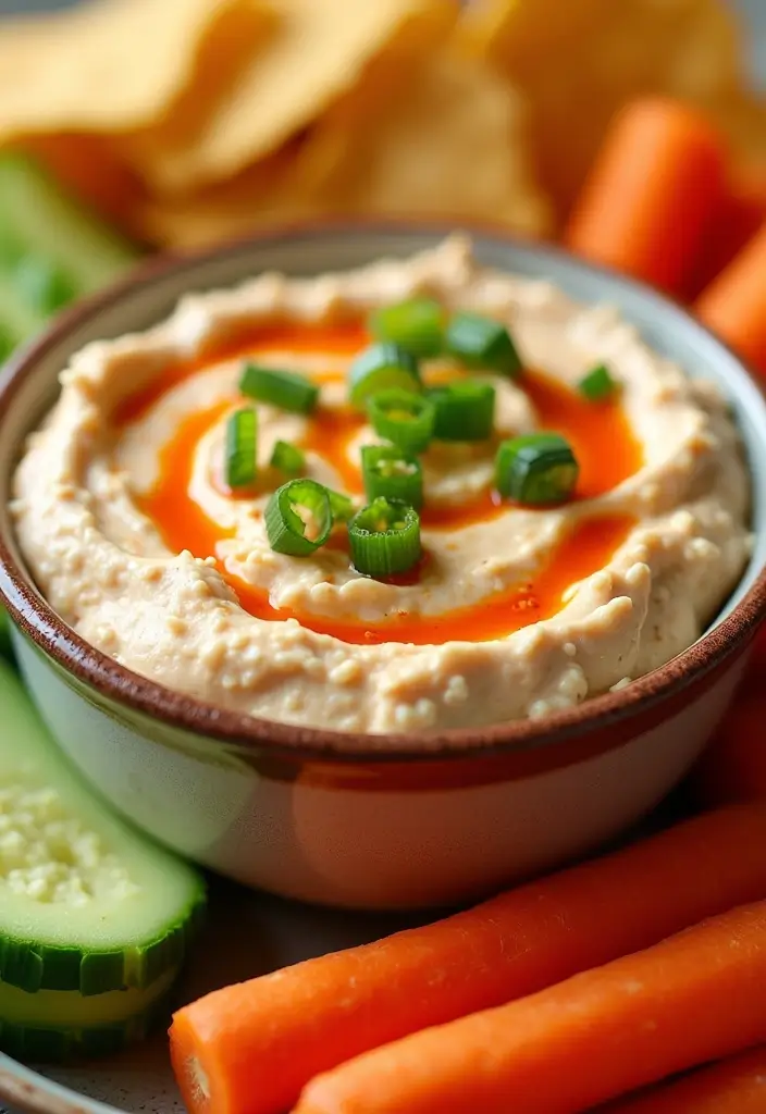 27 Healthy Cottage Cheese Dip Recipes Packed with Protein - 2. Spicy Sriracha Cottage Cheese Dip