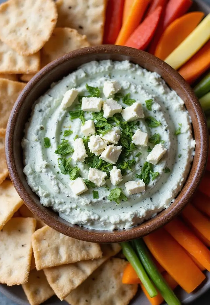 27 Healthy Cottage Cheese Dip Recipes Packed with Protein - 25. Feta and Spinach Cottage Cheese Dip